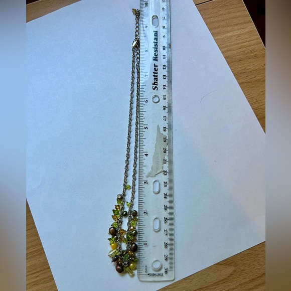 Silver Tone Beaded Cluster Necklace with Pearl Accents - Picture 7 of 9